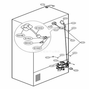 Valve And Water Tube Parts Diagram and Parts List for 72069 AWBCSE2 LG Refrigerator