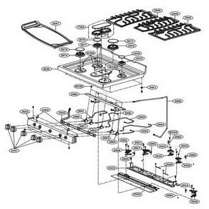 Cooktop Parts Diagram and Parts List for LRG3061ST FS1ELGA LG Wall Oven
