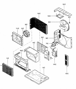 Air Handleing/cycle Parts Diagram and Parts List for 58072083200  Kenmore Air Conditioner