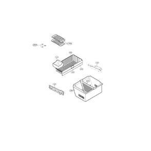 Freezer Diagram and Parts List for LDN22735SB 00 LG Refrigerator