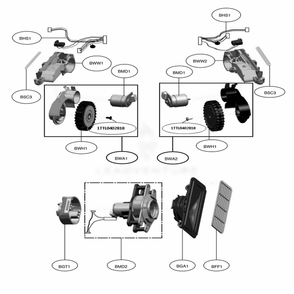 Base Assembly, Body 3 Diagram and Parts List for VR6270LVMB ARDQGPA LG Canister Vacuum
