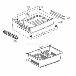 Freezer Parts Diagram and Parts List for LFXS24623W ASWCNA1 LG Refrigerator