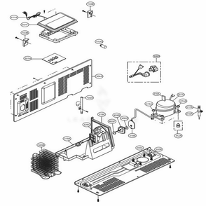 Machine Compartment Diagram and Parts List for LSXS26366D ASBCNA4 LG Refrigerator