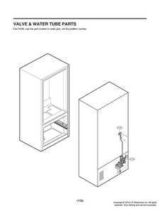 Valve And Water Tube Parts Diagram and Parts List for GR-Q278NSNM ASTCNA0 LG Refrigerator