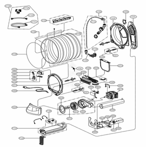 Drum And Motor Assembly: Electric Type Diagram and Parts List for DLEY1701V ASSEEUS LG Dryer