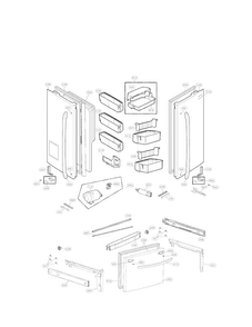 Door Parts Diagram and Parts List for LFX25991ST02  LG Refrigerator