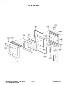 Door Parts Diagram and Parts List for LB3642SP AB6LSTD LG Range