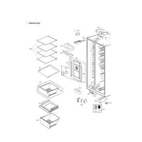 Refrigerator Compartment Diagram and Parts List for LSC22991ST 00 LG Refrigerator