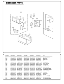 Dispenser Parts Diagram and Parts List for GC-L288GQXM ABICSE0 LG Refrigerator