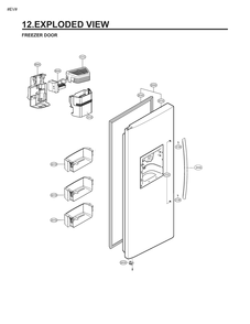 Freezer Door Diagram and Parts List for GM-L237LQJM ASWCSE1 LG Refrigerator