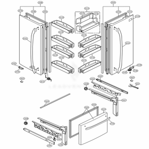 Door Parts Diagram and Parts List for 495934 ASTCNA7 LG Refrigerator