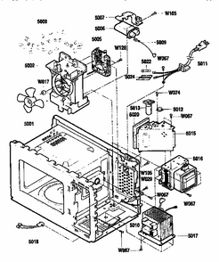 Oven Interior Diagram and Parts List for 7218912091  Kenmore Microwave