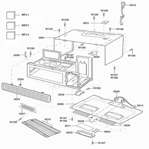 Oven Cavity Parts Diagram and Parts List for DOTRC11B ABKEDOM LG Wall Oven