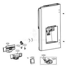 Dispenser Parts Diagram and Parts List for LFXS28566M AMTCNA2 LG Refrigerator