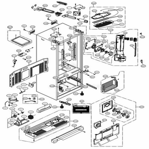 Case Parts Diagram and Parts List for 73055 ANSCSE1 LG Refrigerator