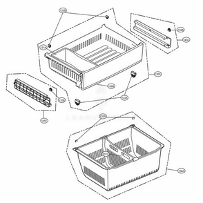 Freezer Parts Diagram and Parts List for LFX28968ST ASTCNA3 LG Refrigerator