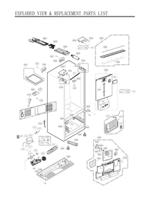 Replacement Parts Diagram and Parts List for GC-J288NSXM ASTCNA3 LG Refrigerator