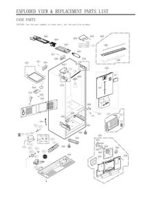 Case Parts Diagram and Parts List for GC-L288NKJM ASBCSE0 LG Refrigerator