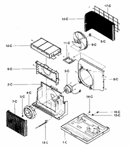 Air Handling/cycle Parts Diagram and Parts List for 58076081500  Kenmore Air Conditioner