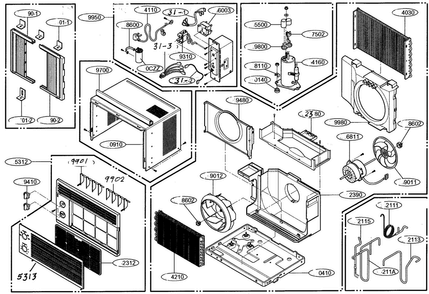Part Location Diagram of 2520UABC4DA LG COMPRESSOR