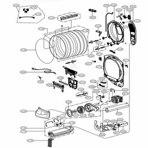 Drum And Motor Assembly Electric Type Diagram and Parts List for 61553 ASTESEU LG Dryer