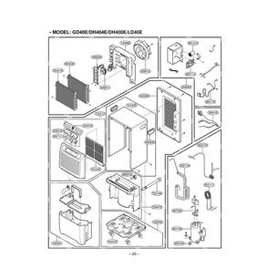 Section Diagram and Parts List for LD40E AWYAUSL LG Dehumidifier