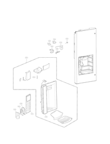 Dispenser Parts Diagram and Parts List for LFX25973ST 03 LG Refrigerator