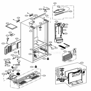 Case Parts Diagram and Parts List for LFC22770ST ASTCNA5 LG Refrigerator