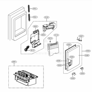 Ice Maker And Ice Bin Parts Diagram and Parts List for LRMVS2806S ASTCNA0 LG Refrigerator