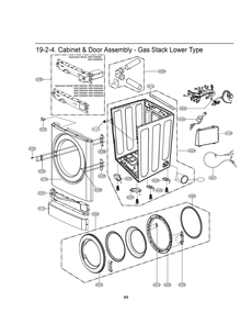 Cabinet And Door Assembly Diagram and Parts List for GDP1329QGD2 ASSEELC LG Dryer
