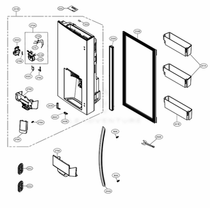 Door Parts 1 Diagram and Parts List for LRMVC2306D ASBCNA0 LG Refrigerator