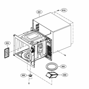 Oven Cavity Parts Diagram and Parts List for LMC2075BD CBDEBBY LG Microwave