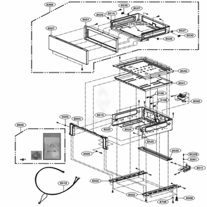 Drawer Parts Diagram and Parts List for LRG3093SB FBKELGA LG Range