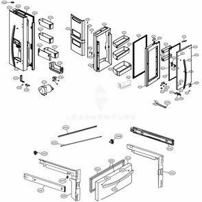 Door Parts Diagram and Parts List for 73115 ASTCSE2 LG Refrigerator