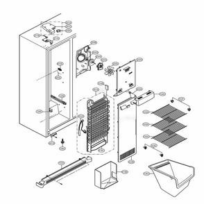 Freezer Compartment Diagram and Parts List for LSC27921ST AST2LGA LG Refrigerator