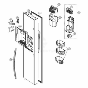 Freezer Parts Diagram and Parts List for LSXS26396S ASTCNA3 LG Refrigerator