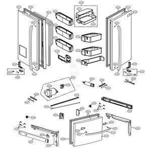Door Parts Diagram and Parts List for LFX29927ST ASTCNA0 LG Refrigerator