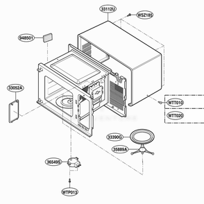 Oven Cavity Parts Diagram and Parts List for MT4110SKQ CMWEWRP LG Wall Oven