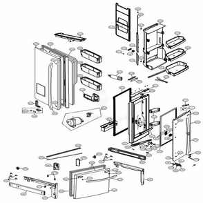 Door Parts Diagram and Parts List for LFXS30766S ASTCNA4 LG Refrigerator