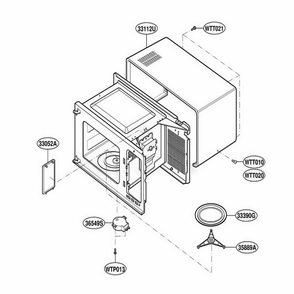 Oven Cavity Diagram and Parts List for CDMW14W CWHEDOM LG Range