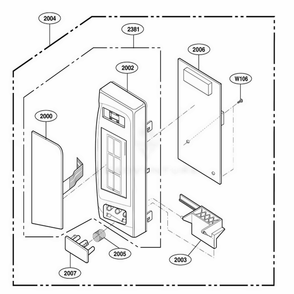 Controller Parts Diagram and Parts List for 65022 CWHESEA LG Range