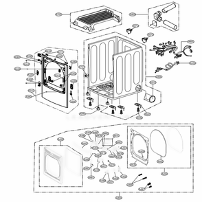 Cabinet And Door Assembly: Gas Type Diagram and Parts List for DLG7201WE ABWEEUS LG Dryer