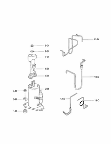 Compressor Diagram and Parts List for 58075080500  Kenmore Air Conditioner