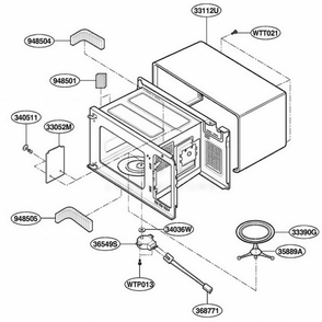 Oven Cavity Parts Diagram and Parts List for YKCMS135GSS STEKAC LG Range