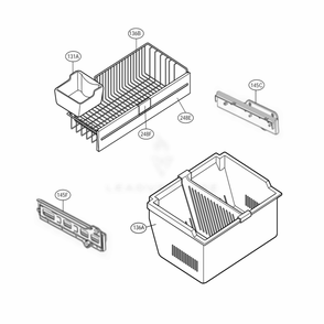 Freezer Parts Diagram and Parts List for 78099 AWB1SER LG Refrigerator