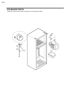 Ice Maker Parts Diagram and Parts List for GM-U652SQDM ASWCNA1 LG Refrigerator