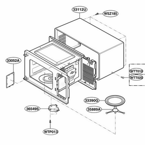 Oven Cavity Parts Diagram and Parts List for MA1012W CMWEGSE LG Wall Oven