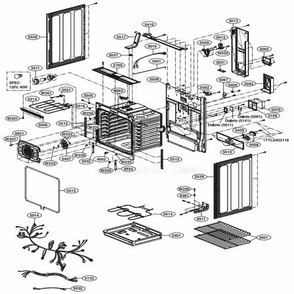 Cavity Parts Diagram and Parts List for LRE3023SW FWHLLGA LG Range