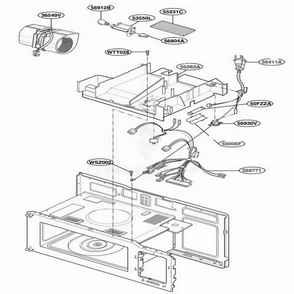 Interior Parts 1 Diagram and Parts List for MV1501BQ KBSEGSE LG Wall Oven