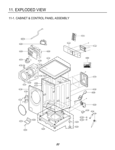 Cabinet And Control Panel Assembly Diagram and Parts List for FH0C7FD41 ASSEELC LG Washer